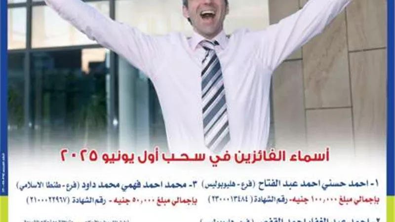 المصرف المتحد يعلن أسماء الفائزين في سحب شهادة المليونير لشهر يونيو 2025